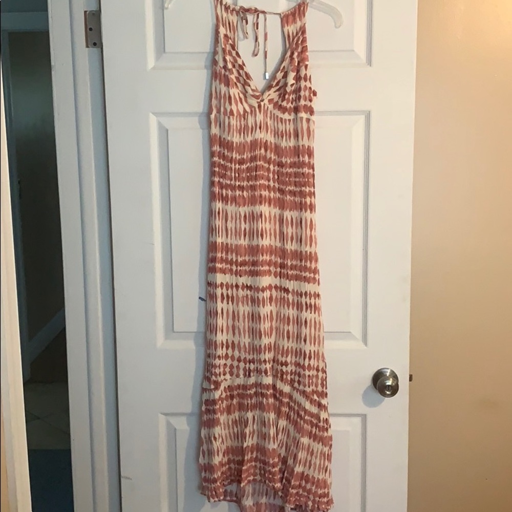 Cream and pink maxi dress